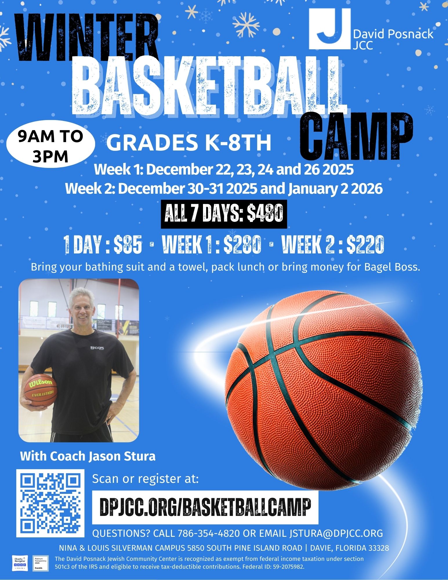 Winter Basketball Camp flyer 2025